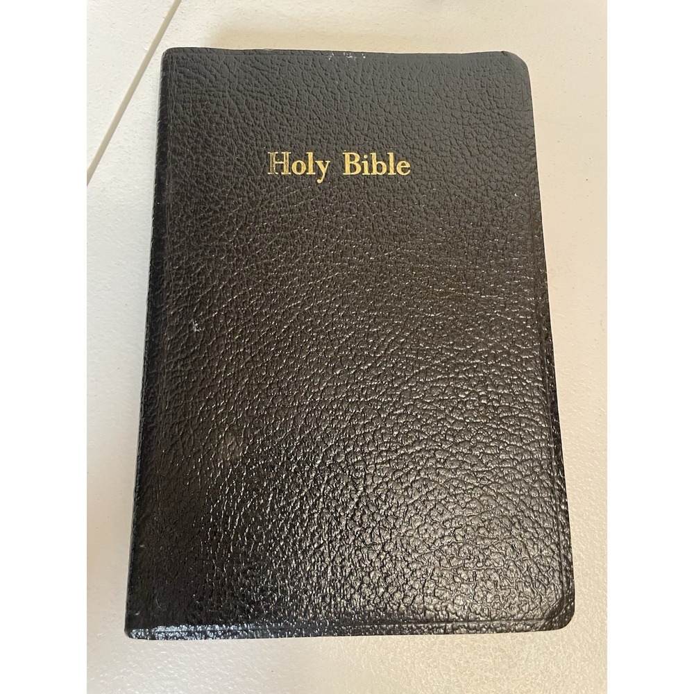 HOLY BIBLE RSV Revised Standard Version 1972 Black Leather Thomas‎ Nelson Vtg